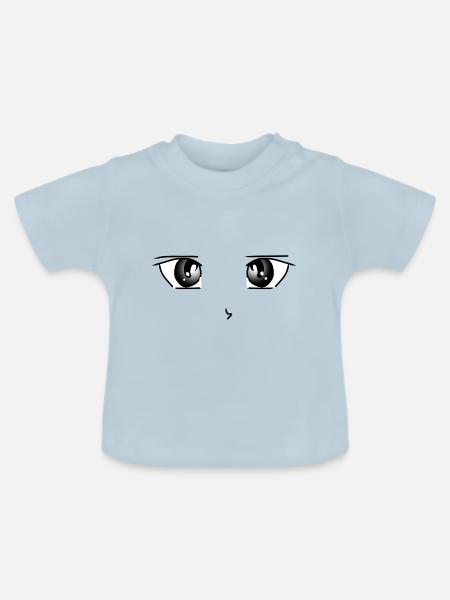 manga augen - Baby Bio-T-Shirt mit Rundhals - Hellblau