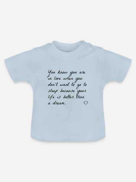 love quotes de - Baby Bio-T-Shirt mit Rundhals - Hellblau
