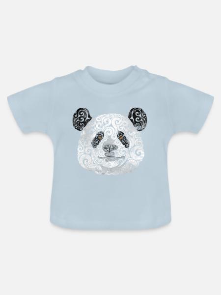 Swirly Panda - Baby Bio-T-Shirt mit Rundhals - Hellblau