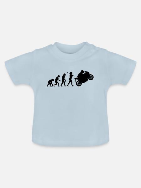 Biker Evolution - Baby Bio-T-Shirt mit Rundhals - Hellblau