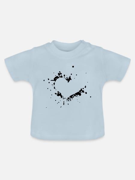 Herz - Baby Bio-T-Shirt mit Rundhals - Hellblau