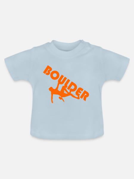 bouldern - Baby Bio-T-Shirt mit Rundhals - Hellblau