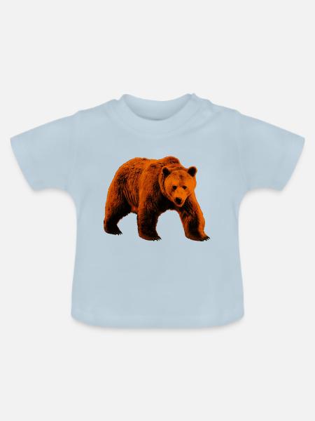 Bär, wilder Bär - Baby Bio-T-Shirt mit Rundhals - Hellblau
