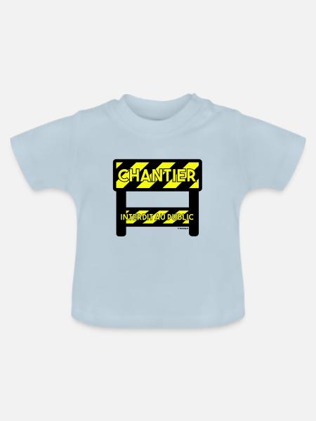 In Arbeit - Baby Bio-T-Shirt mit Rundhals - Hellblau