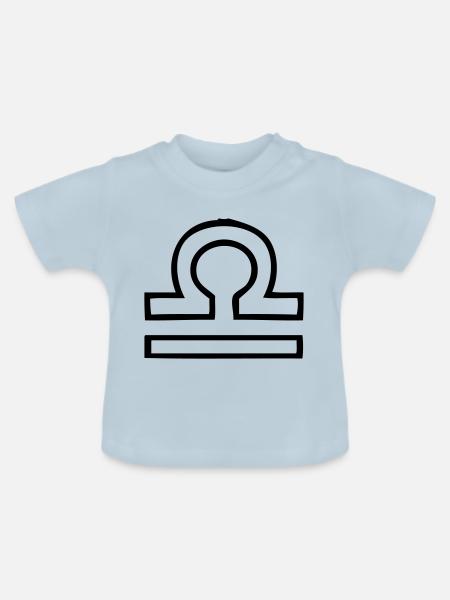 Waage Sternzeichen - Baby Bio-T-Shirt mit Rundhals - Hellblau