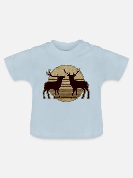 Hirsch - Baby Bio-T-Shirt mit Rundhals - Hellblau