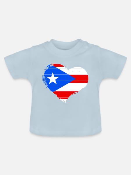 Puerto Rico - Baby Bio-T-Shirt mit Rundhals - Hellblau