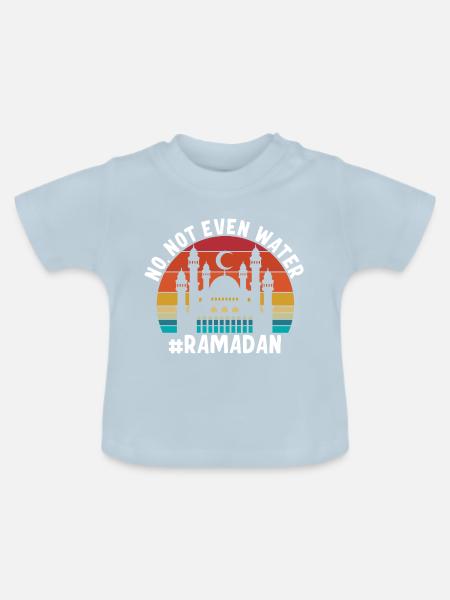 Nein nicht einmal Wasser Ramadan - Baby Bio-T-Shirt mit Rundhals - Hellblau