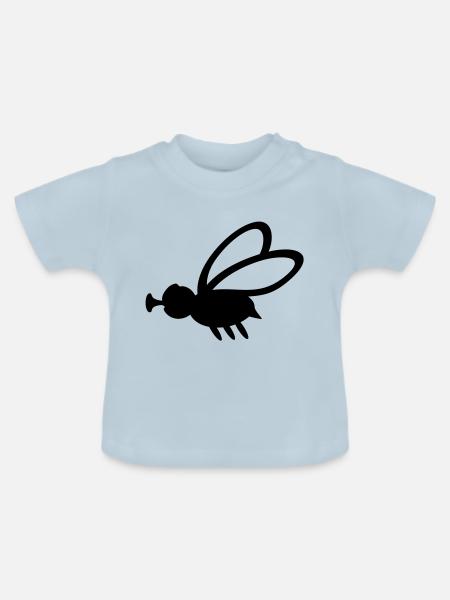 Stubenfliege / house fly (mini, 1c) - Baby Bio-T-Shirt mit Rundhals - Hellblau