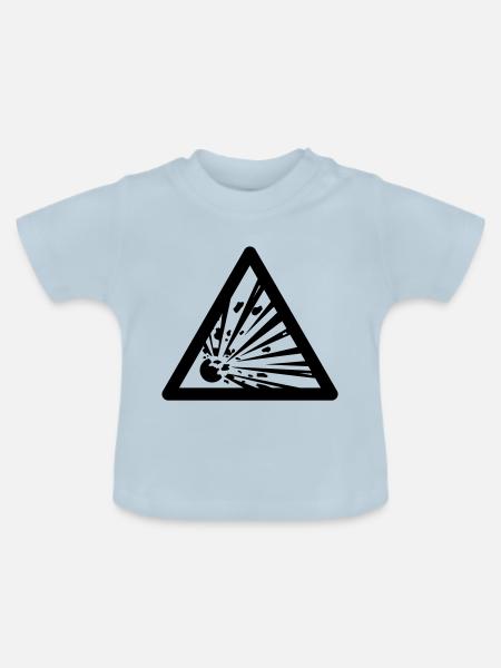 Gefahrensymbol - Sprengstoffe - Baby Bio-T-Shirt mit Rundhals - Hellblau