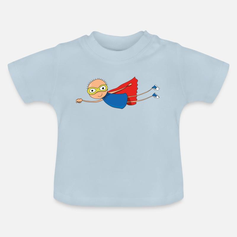 SUPERHERO - T-shirt bio col rond Bébé - bleu clair