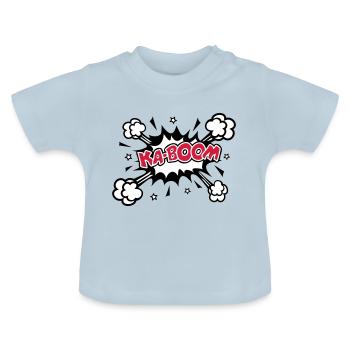 Comic, KABOOM, Explosion, Boom, Bang, Sprechblase - Baby Bio-T-Shirt mit Rundhals - Hellblau - Vorne