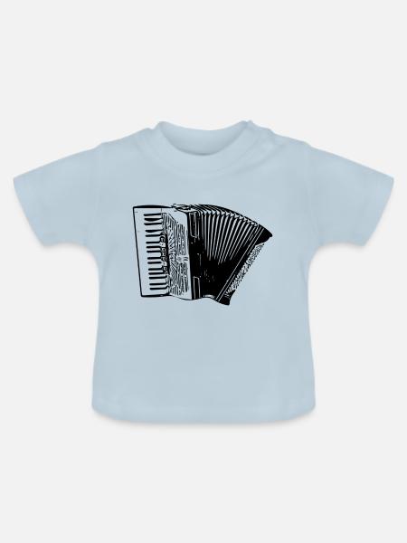Akkordeon - Baby Bio-T-Shirt mit Rundhals - Hellblau