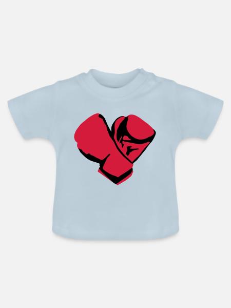 Boxen, Boxhandschuhe - Baby Bio-T-Shirt mit Rundhals - Hellblau
