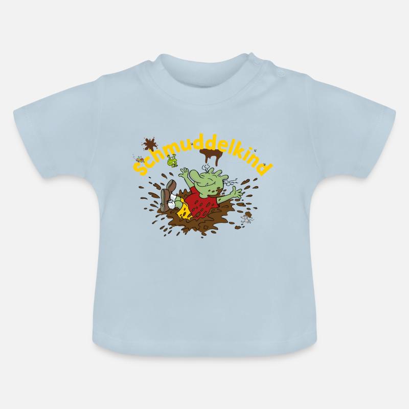 Die Olchis Classic Schmuddelkind - Baby Bio-T-Shirt mit Rundhals - Hellblau