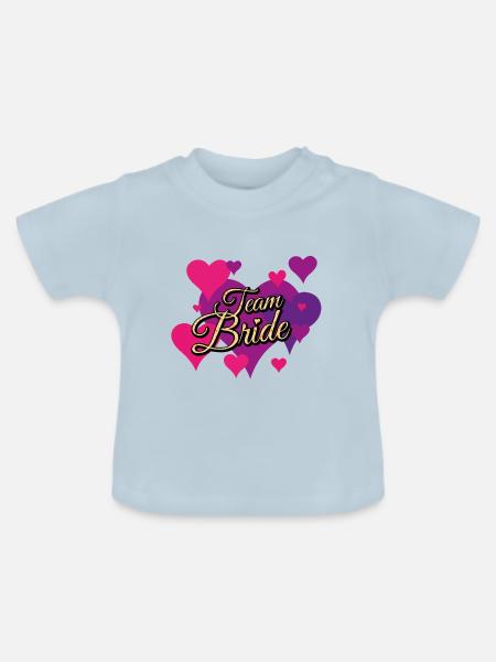 Team Bride Glittermuster - Baby Bio-T-Shirt mit Rundhals - Hellblau