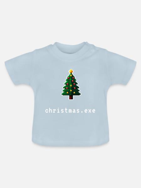 Pixel Christmas - Baby Bio-T-Shirt mit Rundhals - Hellblau