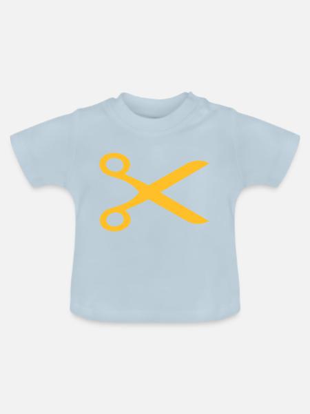 Friseur Schere - Baby Bio-T-Shirt mit Rundhals - Hellblau