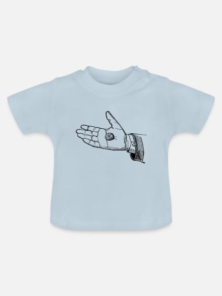 Hand mit Münze - Baby Bio-T-Shirt mit Rundhals - Hellblau