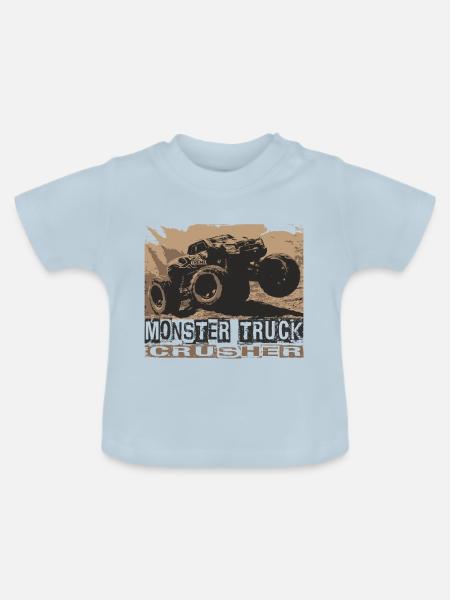 Monstertruck, motor,car,speed - Baby Bio-T-Shirt mit Rundhals - Hellblau
