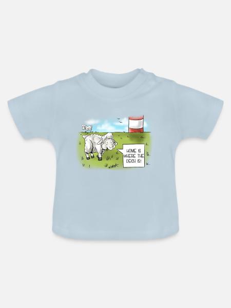 Deichschaf - Baby Bio-T-Shirt mit Rundhals - Hellblau