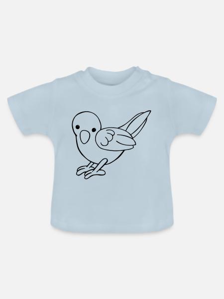 kleiner süßer Vogel - Baby Bio-T-Shirt mit Rundhals - Hellblau