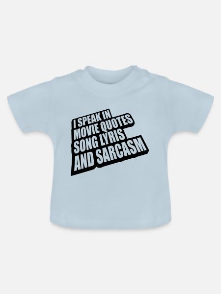 speak lyrics and sarcasm - Baby Bio-T-Shirt mit Rundhals - Hellblau