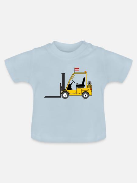 Stapler Österreich Flagge - Baby Bio-T-Shirt mit Rundhals - Hellblau