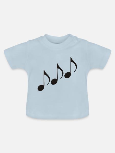 Musiknoten - Baby Bio-T-Shirt mit Rundhals - Hellblau