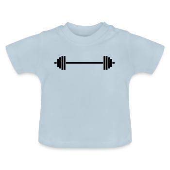 Langhantel Krafttraining - Baby Bio-T-Shirt mit Rundhals - Hellblau - Vorne