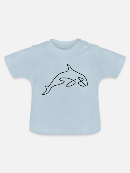 Orca - Baby Bio-T-Shirt mit Rundhals - Hellblau