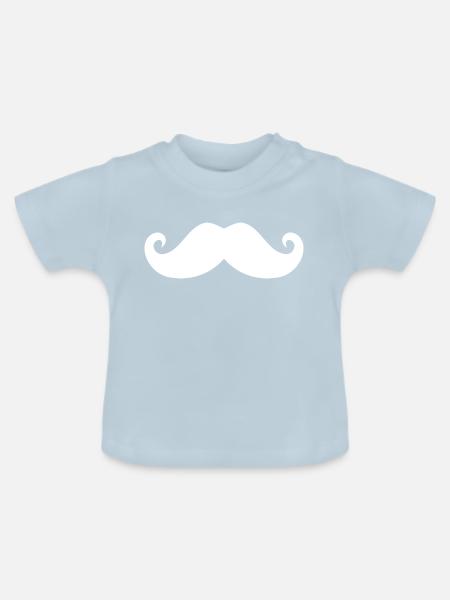 Moustache Bart - Baby Bio-T-Shirt mit Rundhals - Hellblau