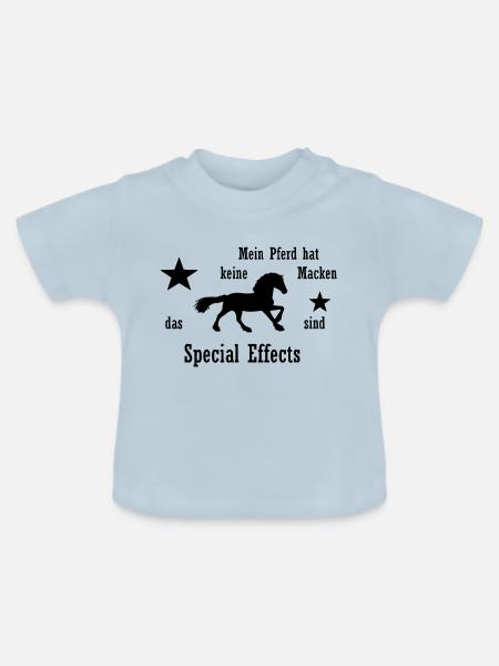 Pferde Spruch Reiten - Baby Bio-T-Shirt mit Rundhals - Hellblau