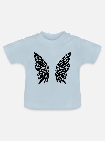 Fluegel vom Schmetterling - Baby Bio-T-Shirt mit Rundhals - Hellblau
