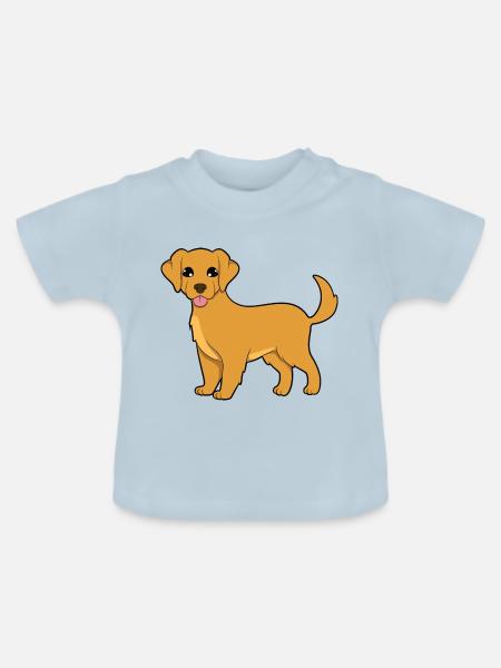 Golden Retriever - Baby Bio-T-Shirt mit Rundhals - Hellblau