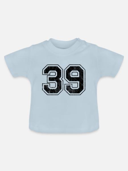 Anzahl 39 - Baby Bio-T-Shirt mit Rundhals - Hellblau