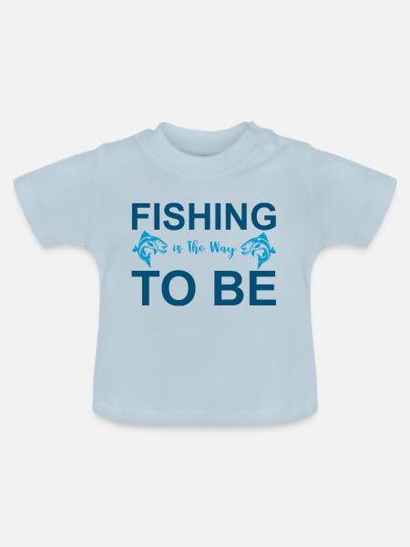Angeln - Baby Bio-T-Shirt mit Rundhals - Hellblau