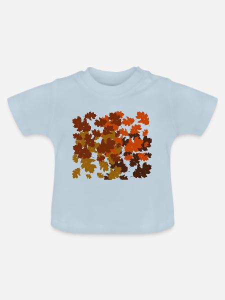 Herbstblätter - Baby Bio-T-Shirt mit Rundhals - Hellblau
