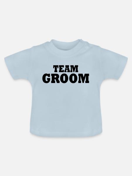 Team groom - Baby Bio-T-Shirt mit Rundhals - Hellblau
