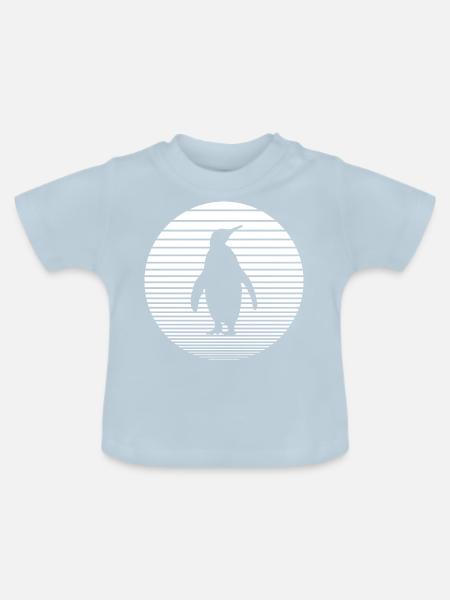 Pinguin - Baby Bio-T-Shirt mit Rundhals - Hellblau