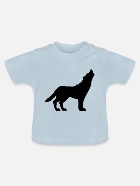 howling wolf - Baby Bio-T-Shirt mit Rundhals - Hellblau
