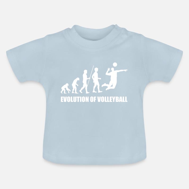 Evolution du volleyball - T-shirt bio col rond Bébé - bleu clair