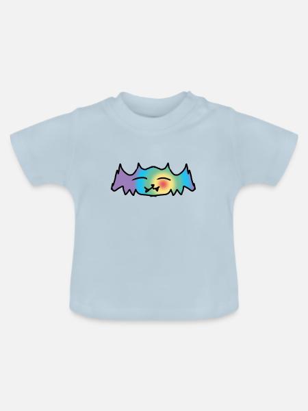 bunte Fledermaus - Baby Bio-T-Shirt mit Rundhals - Hellblau