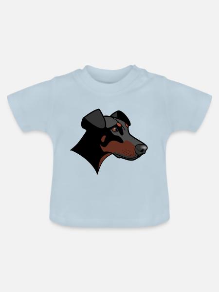 Dobermann - Nessie - Baby Bio-T-Shirt mit Rundhals - Hellblau