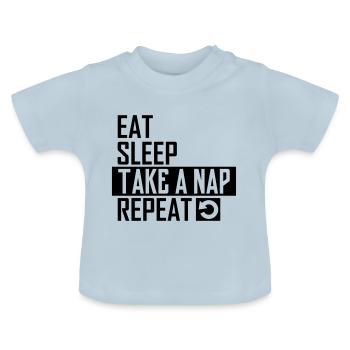 take a nap - Baby Bio-T-Shirt mit Rundhals - Hellblau - Vorne