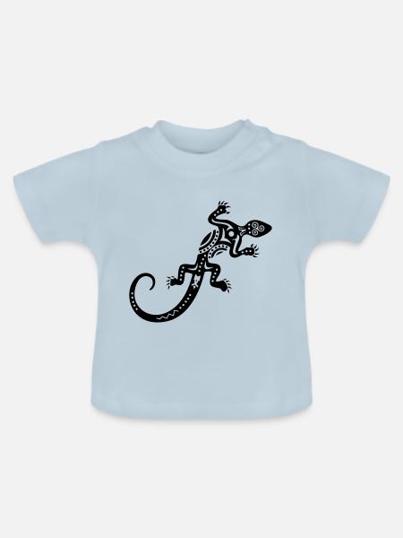 Eidechse - Baby Bio-T-Shirt mit Rundhals - Hellblau