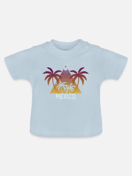 Mexiko - Baby Bio-T-Shirt mit Rundhals - Hellblau