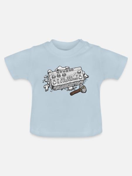 303 Stone Controlled silver - Baby Bio-T-Shirt mit Rundhals - Hellblau