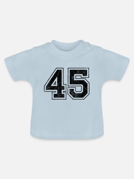Anzahl 45 - Baby Bio-T-Shirt mit Rundhals - Hellblau