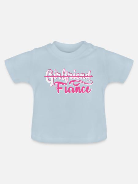 Girlfriend Fiance Engagement - Baby Bio-T-Shirt mit Rundhals - Hellblau